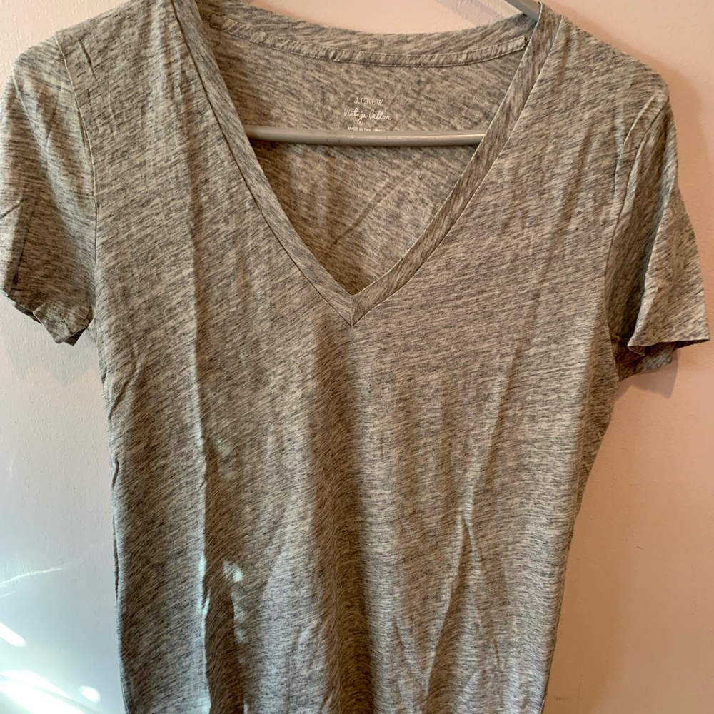 Jcrew Vintage V neck tee- grey space dye